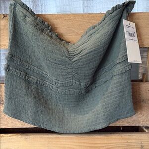 Olive Green Smocked Top